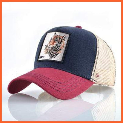 Embroidery Animal Baseball Caps | Men Women Breathable Mesh Snapback Hip Hop Caps | whatagift.com.au.