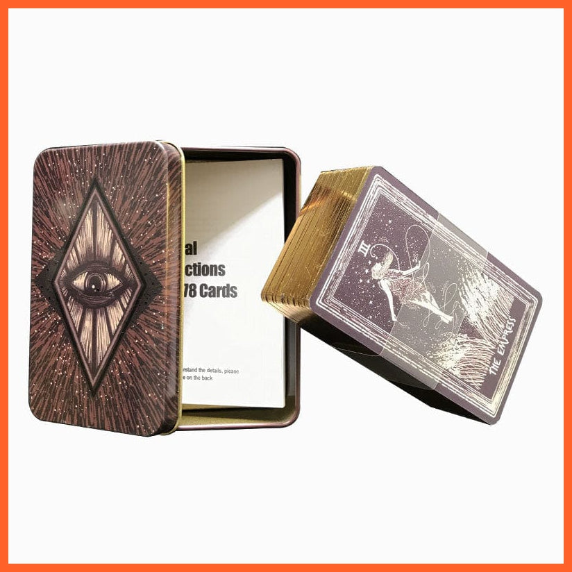 whatagift.com.au Tin Box Tarot 11 Tarot Cards with Tin Box Gilded Edge and Paper Guide
