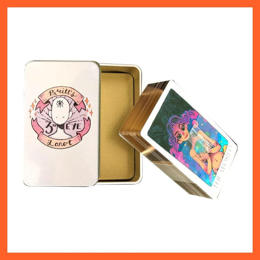 whatagift.com.au Tin Box Tarot 3 Tarot Cards With Tin Box Gilded Edge And Paper Guide - 3rd Eye Tarot