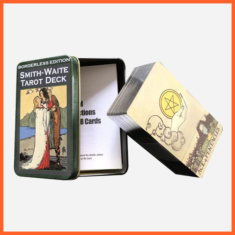whatagift.com.au Tin Box Tarot 8 Tarot Cards with Tin Box Gilded Edge and Paper Guide