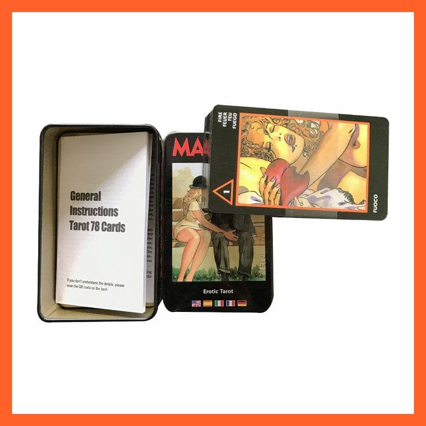 whatagift.com.au Tin Box Tarot Tarot Cards With Tin Box Gilded Edge And Paper Guide - Manara Tarot