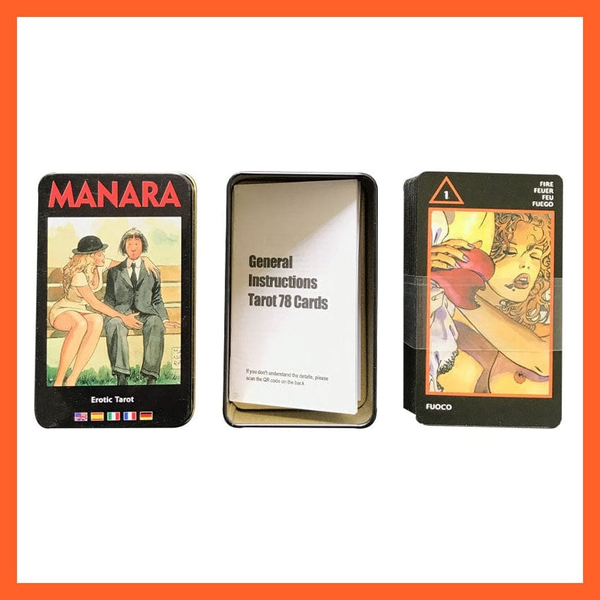 whatagift.com.au Tin Box Tarot Tarot Cards With Tin Box Gilded Edge And Paper Guide - Manara Tarot