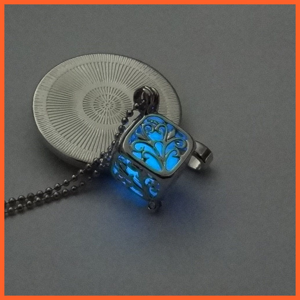 whatagift.com.au tree blue Moon Glowing Necklace | Glow in the Dark Halloween Pendant