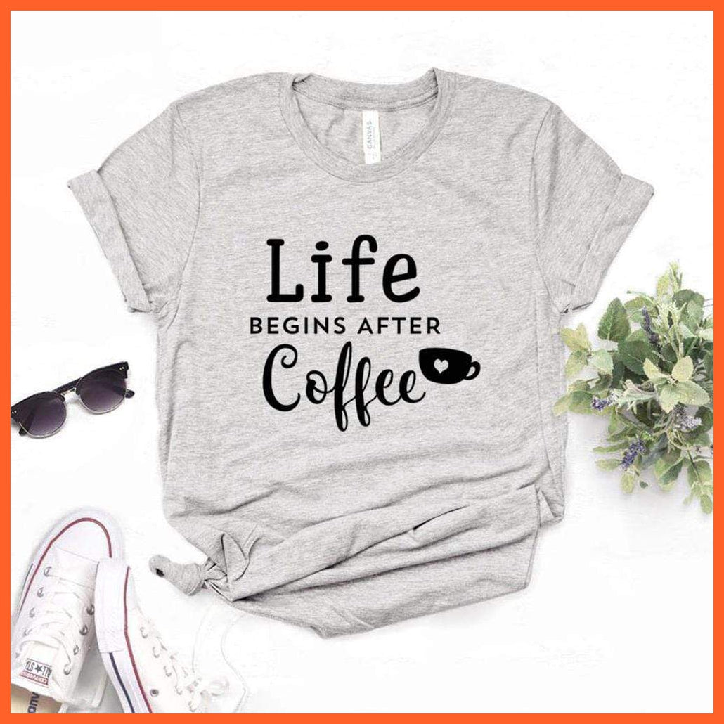 Trending Coffee Lover Tshirts - Life Begins After Coffee | whatagift.com.au.