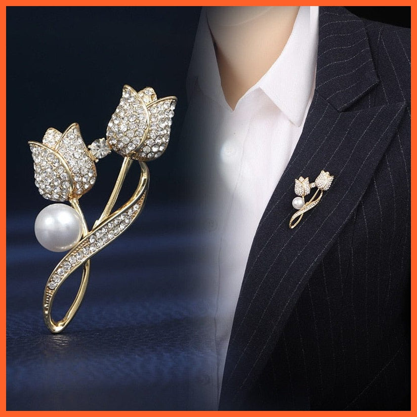 whatagift.com.au Tulip Rose Brooch For Women | Flower Brooch Pin