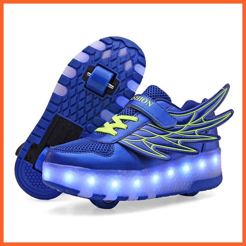 whatagift.com.au Two Wheels USB Charging Luminous Sneakers | Roller Skate Shoes for Children