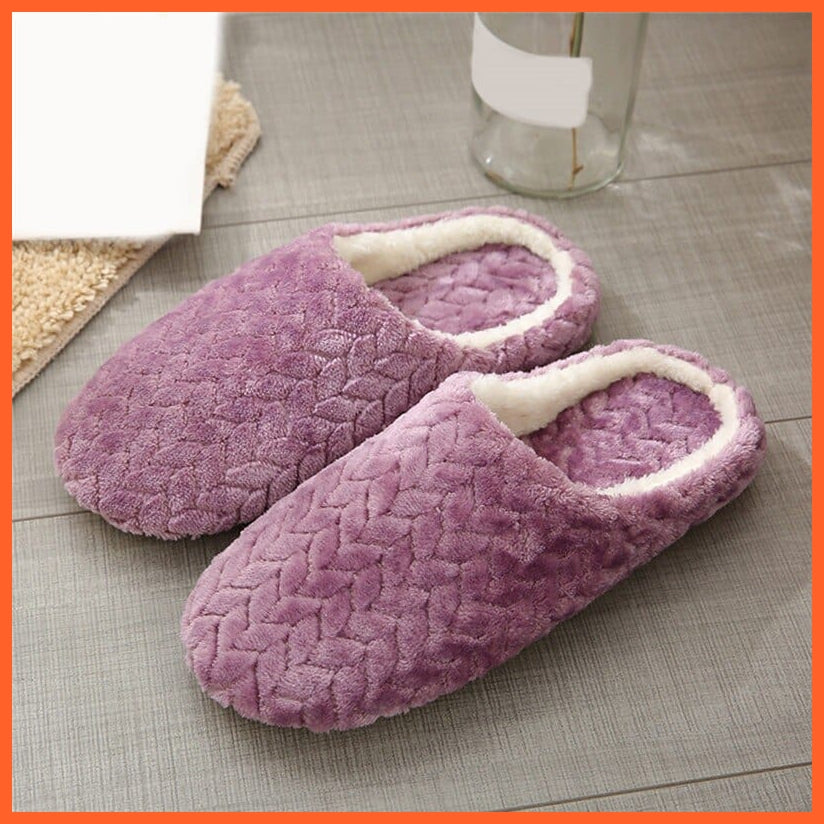 whatagift.com.au Type 2-B / 36 Unisex Winter Warm Soft Plush Indoor Slippers
