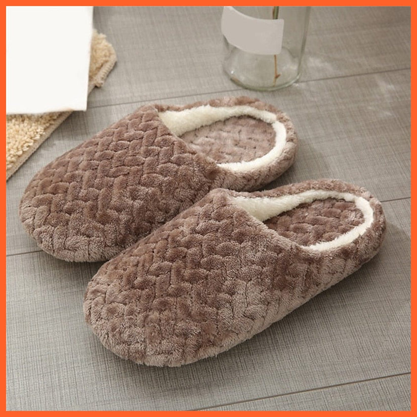 whatagift.com.au Type 2-D / 36 Unisex Winter Warm Soft Plush Indoor Slippers