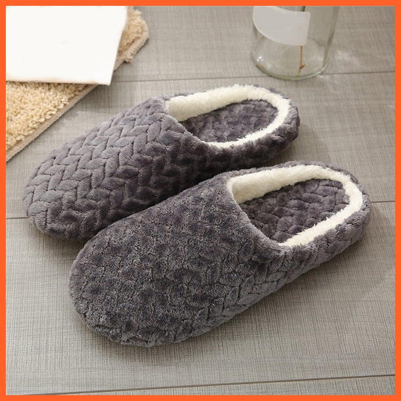 whatagift.com.au Type 2-E / 36 Unisex Winter Warm Soft Plush Indoor Slippers