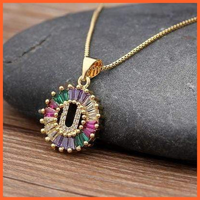 Multi Color Gold Plated Pendant & Necklace | whatagift.com.au.