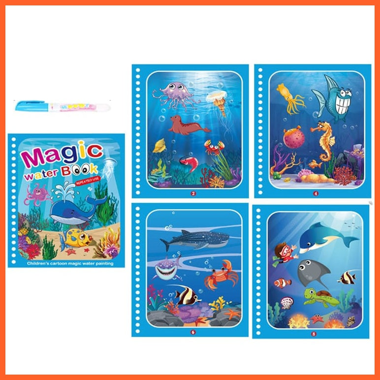 whatagift.com.au Underwater World Reusable Water Color Book For Children