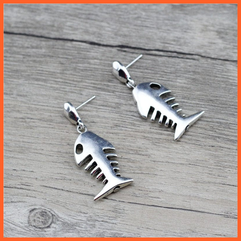whatagift.com.au Unique Silver Plated Fish Bones Women Earrings