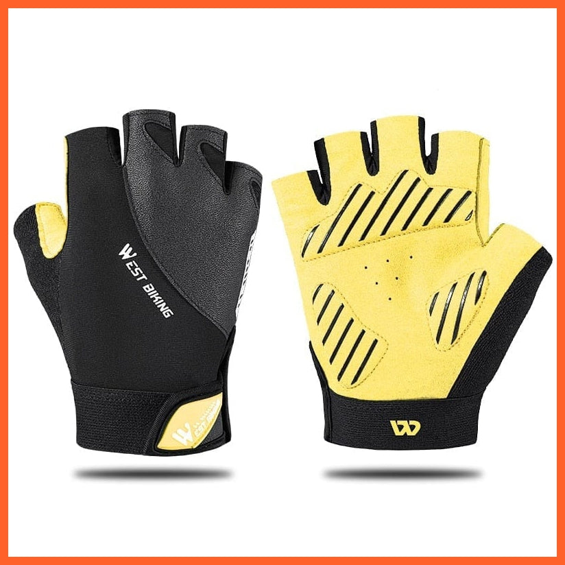 whatagift.com.au Unisex Gloves 210 Yellow / S / China Cycling Half Finger Gloves | Men Women Gym Fitness Non-slip Sports Gloves