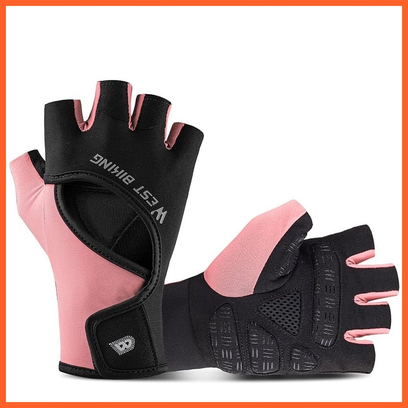 whatagift.com.au Unisex Gloves 217 Black-pink / S / China Cycling Half Finger Gloves | Men Women Gym Fitness Non-slip Sports Gloves