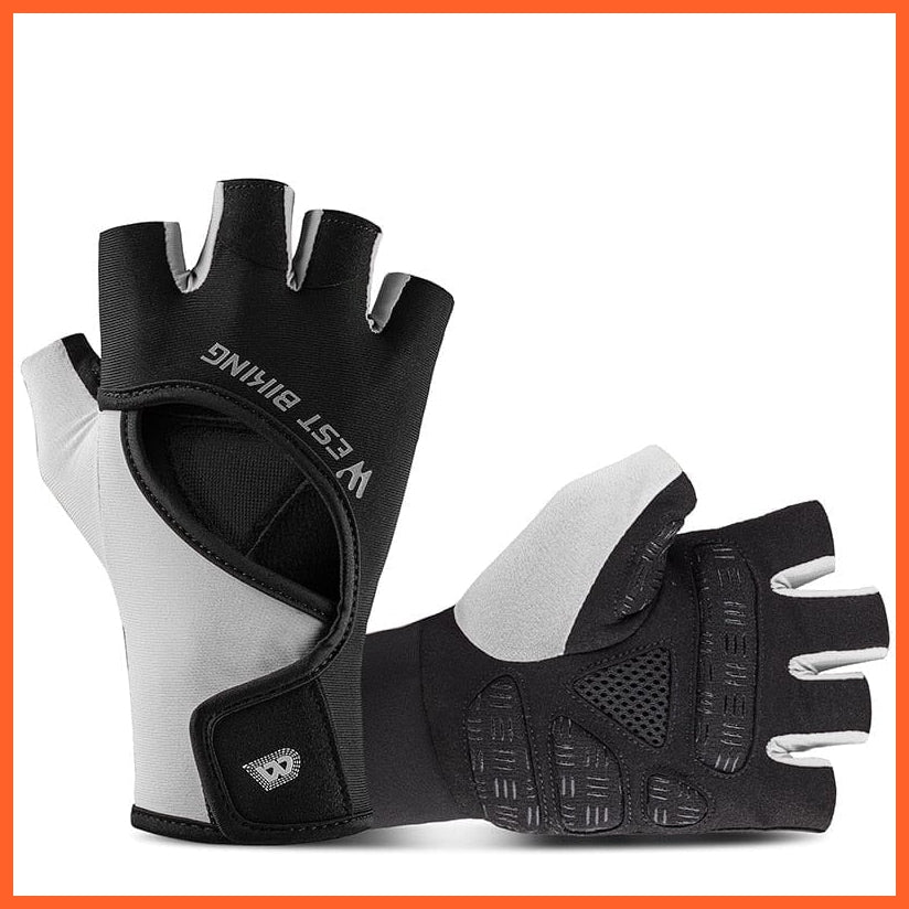 whatagift.com.au Unisex Gloves 217 Black-white / S / China Cycling Half Finger Gloves | Men Women Gym Fitness Non-slip Sports Gloves