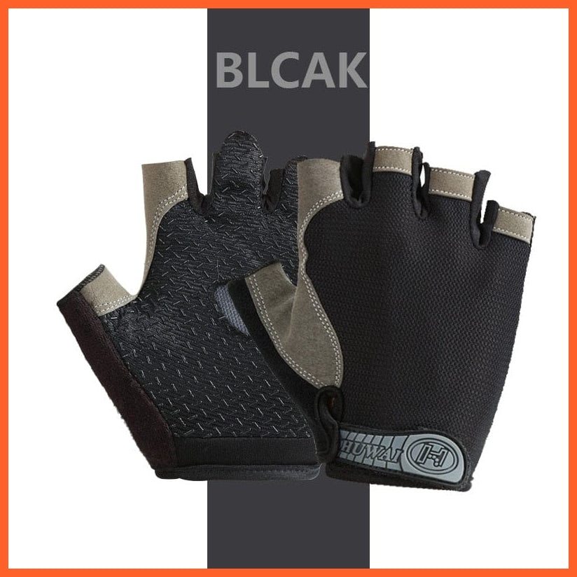 whatagift.com.au Unisex Gloves Black / S Professional Gym Fitness Anti-Slip Gloves | Women Men Half Finger Cycling Glove