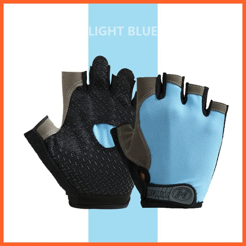 whatagift.com.au Unisex Gloves Blue / S Professional Gym Fitness Anti-Slip Gloves | Women Men Half Finger Cycling Glove