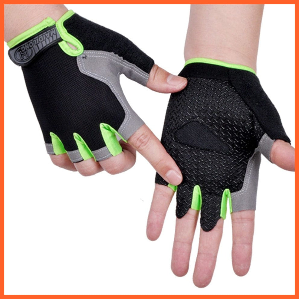 whatagift.com.au Unisex Gloves Cycling Anti-slip Anti-sweat Men Women Half Finger Gloves | Unisex Sports Gloves