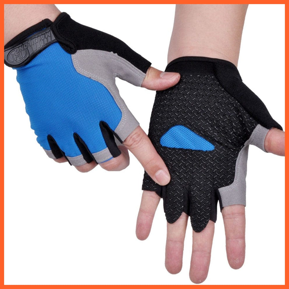 whatagift.com.au Unisex Gloves Cycling Anti-slip Anti-sweat Men Women Half Finger Gloves | Unisex Sports Gloves