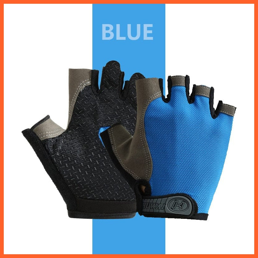 whatagift.com.au Unisex Gloves Dark Blue / S Professional Gym Fitness Anti-Slip Gloves | Women Men Half Finger Cycling Glove