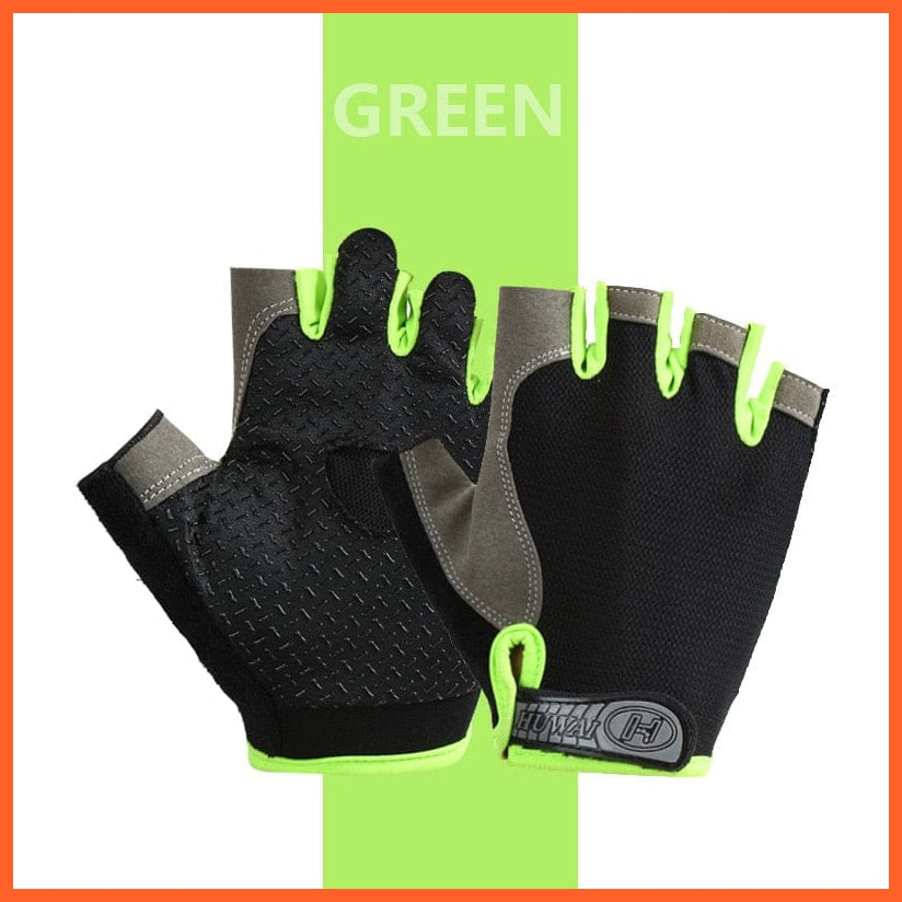 whatagift.com.au Unisex Gloves Green / S Professional Gym Fitness Anti-Slip Gloves | Women Men Half Finger Cycling Glove