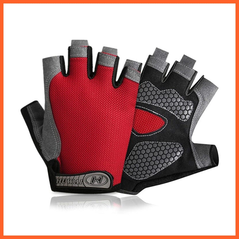 whatagift.com.au Unisex Gloves Professional Gym Fitness Anti-Slip Gloves | Women Men Half Finger Cycling Glove