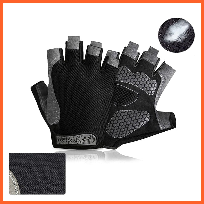 whatagift.com.au Unisex Gloves Professional Gym Fitness Anti-Slip Gloves | Women Men Half Finger Cycling Glove