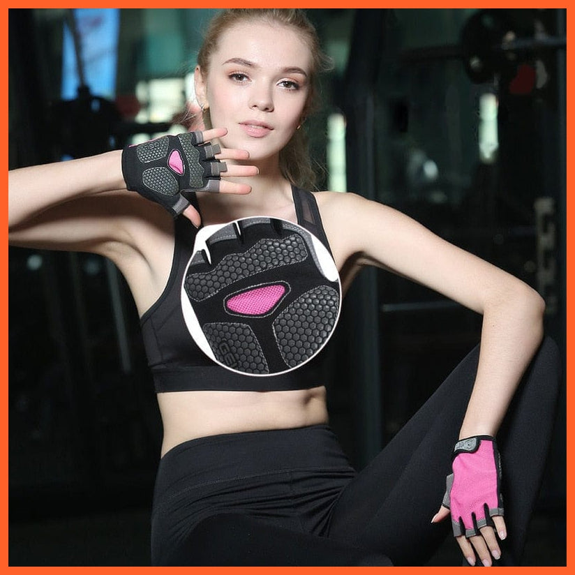 whatagift.com.au Unisex Gloves Professional Gym Fitness Anti-Slip Gloves | Women Men Half Finger Cycling Glove