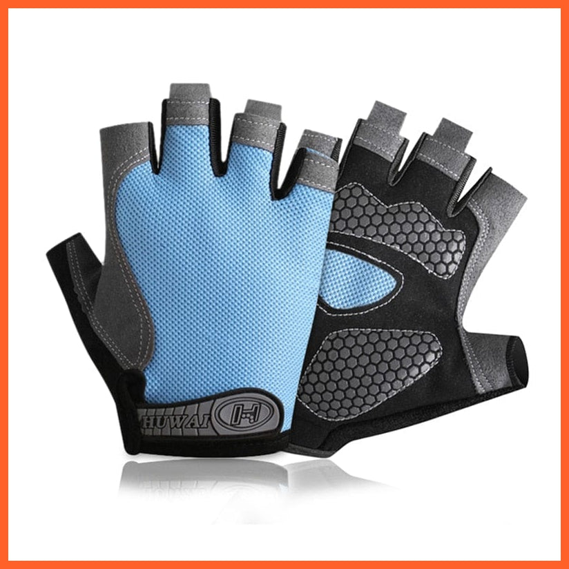 whatagift.com.au Unisex Gloves Silicone Blue / S Professional Gym Fitness Anti-Slip Gloves | Women Men Half Finger Cycling Glove