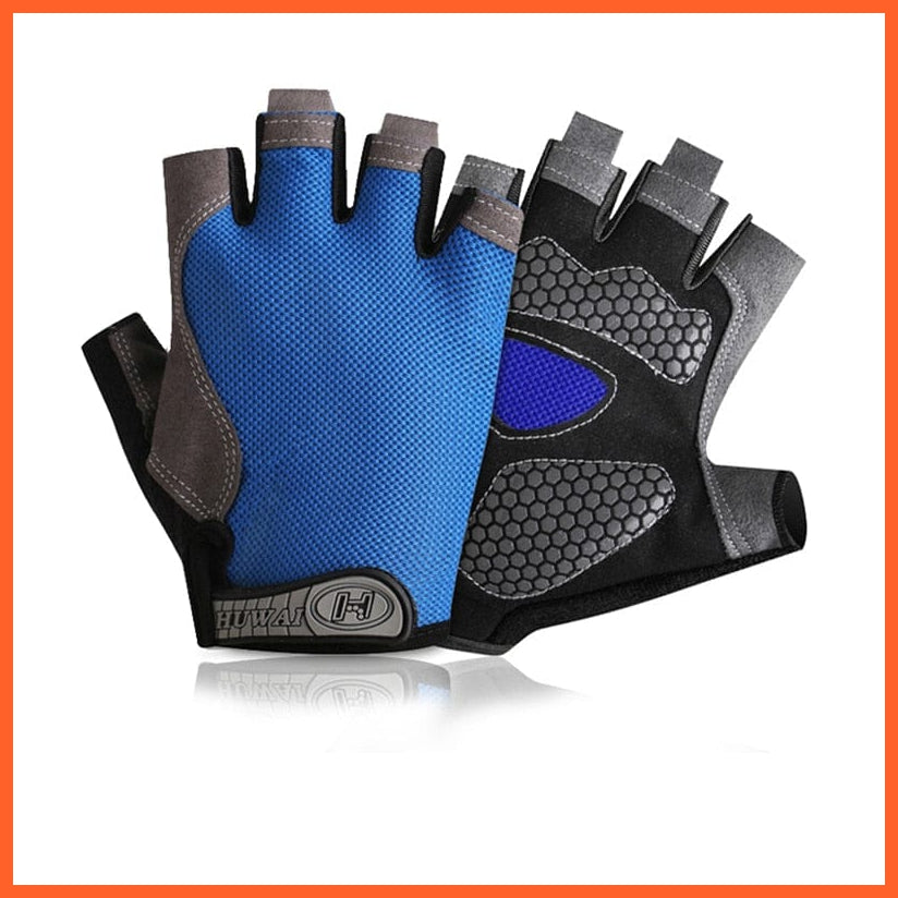 whatagift.com.au Unisex Gloves Silicone Dark Blue / S Professional Gym Fitness Anti-Slip Gloves | Women Men Half Finger Cycling Glove