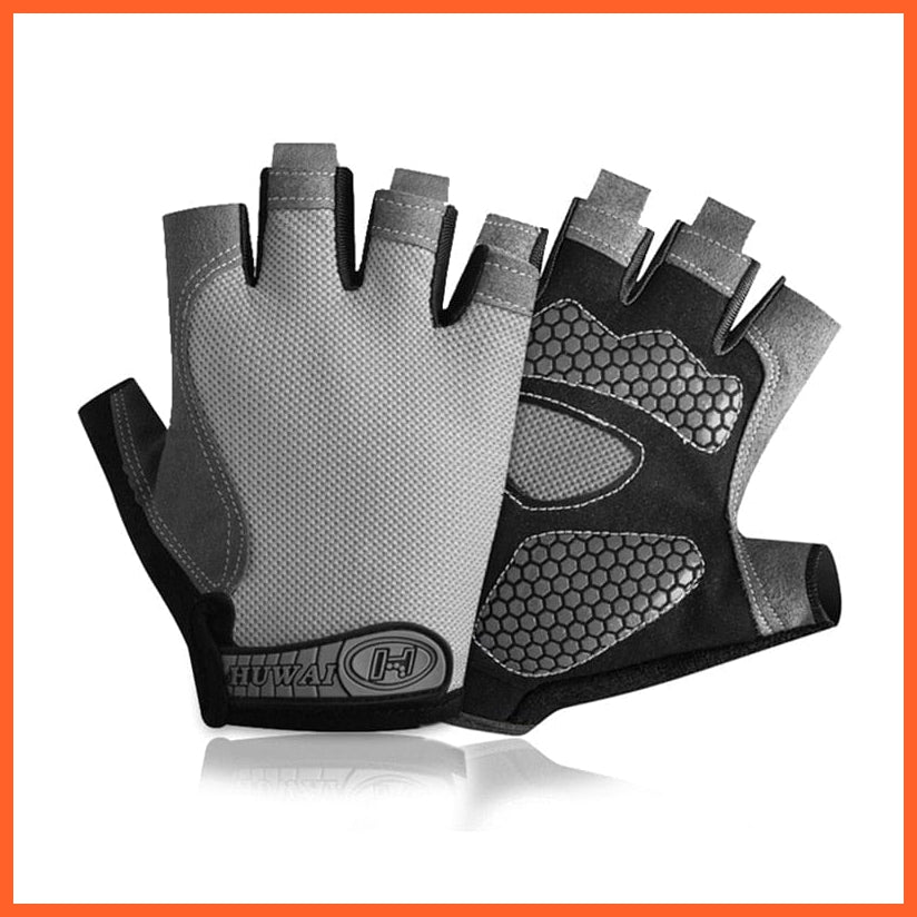 whatagift.com.au Unisex Gloves Silicone Gray / S Professional Gym Fitness Anti-Slip Gloves | Women Men Half Finger Cycling Glove