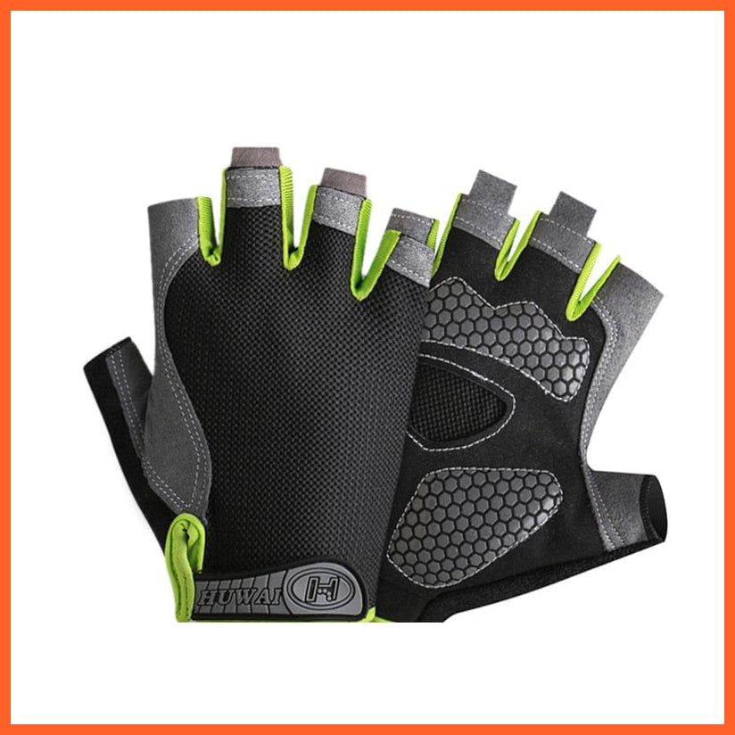 whatagift.com.au Unisex Gloves Silicone Green / S Professional Gym Fitness Anti-Slip Gloves | Women Men Half Finger Cycling Glove