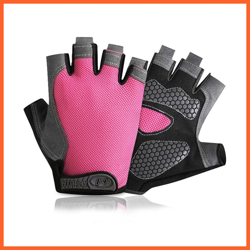 whatagift.com.au Unisex Gloves Silicone Pink / S Professional Gym Fitness Anti-Slip Gloves | Women Men Half Finger Cycling Glove