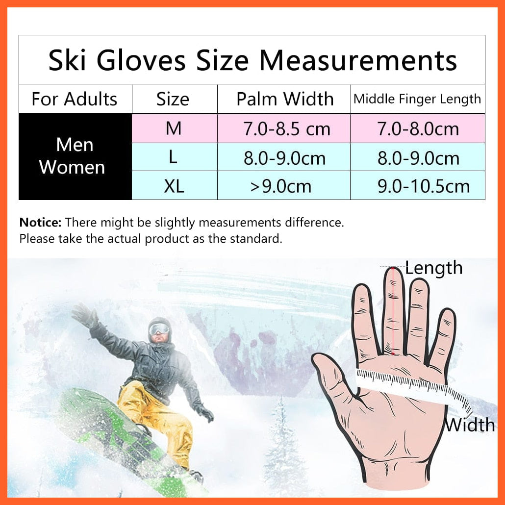 whatagift.com.au Unisex Gloves Ski Waterproof Thermal Touchscreen Gloves | Men Women Warm Snow Gloves