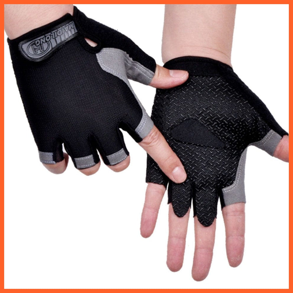 whatagift.com.au Unisex Gloves Type A--Black / S Cycling Anti-slip Anti-sweat Men Women Half Finger Gloves | Unisex Sports Gloves