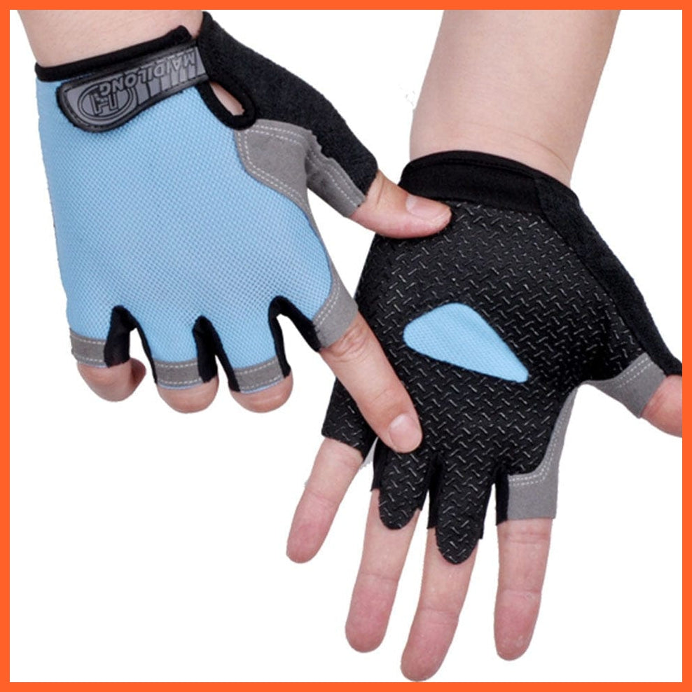 whatagift.com.au Unisex Gloves Type A--Blue / S Cycling Anti-slip Anti-sweat Men Women Half Finger Gloves | Unisex Sports Gloves