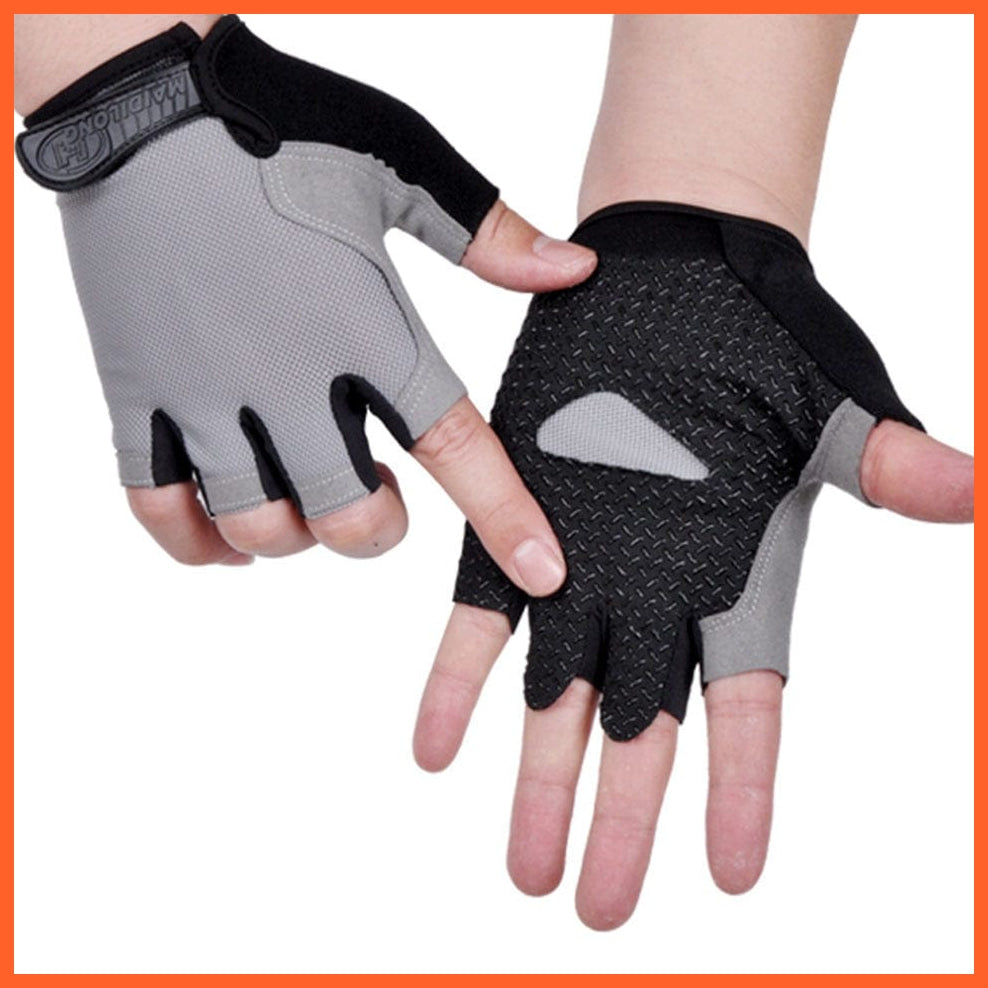 whatagift.com.au Unisex Gloves Type A--Gray / S Cycling Anti-slip Anti-sweat Men Women Half Finger Gloves | Unisex Sports Gloves