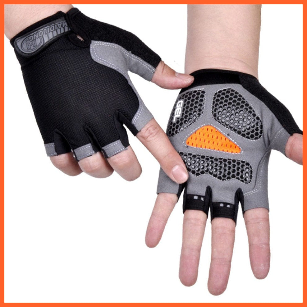 whatagift.com.au Unisex Gloves Type B--Black / S Cycling Anti-slip Anti-sweat Men Women Half Finger Gloves | Unisex Sports Gloves