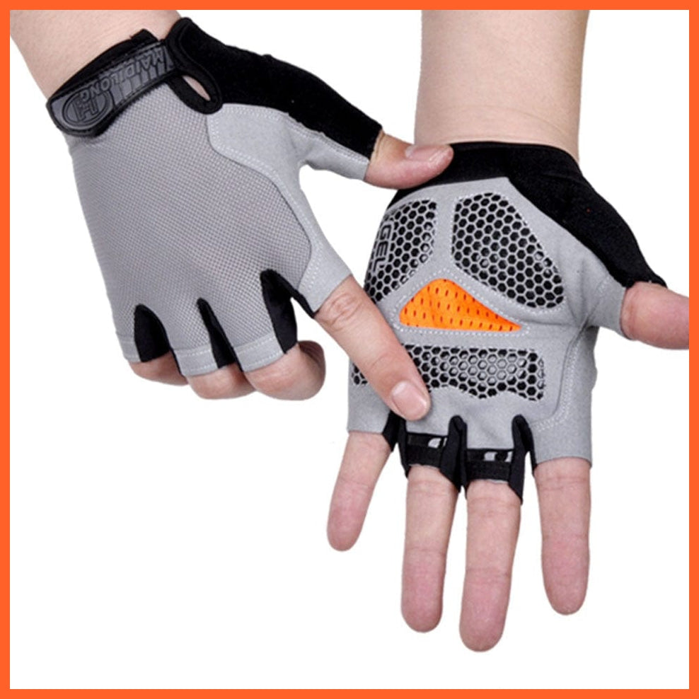 whatagift.com.au Unisex Gloves Type B--Gray / S Cycling Anti-slip Anti-sweat Men Women Half Finger Gloves | Unisex Sports Gloves
