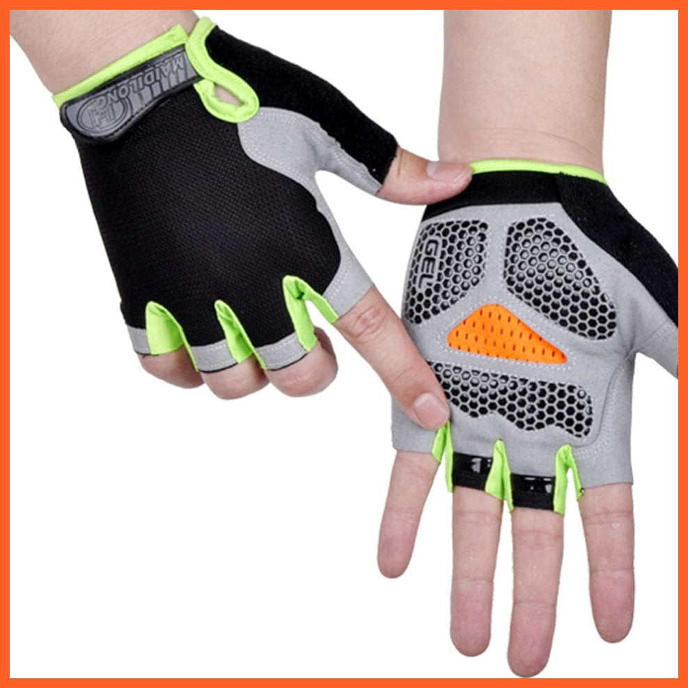 whatagift.com.au Unisex Gloves Type B--Green / S Cycling Anti-slip Anti-sweat Men Women Half Finger Gloves | Unisex Sports Gloves