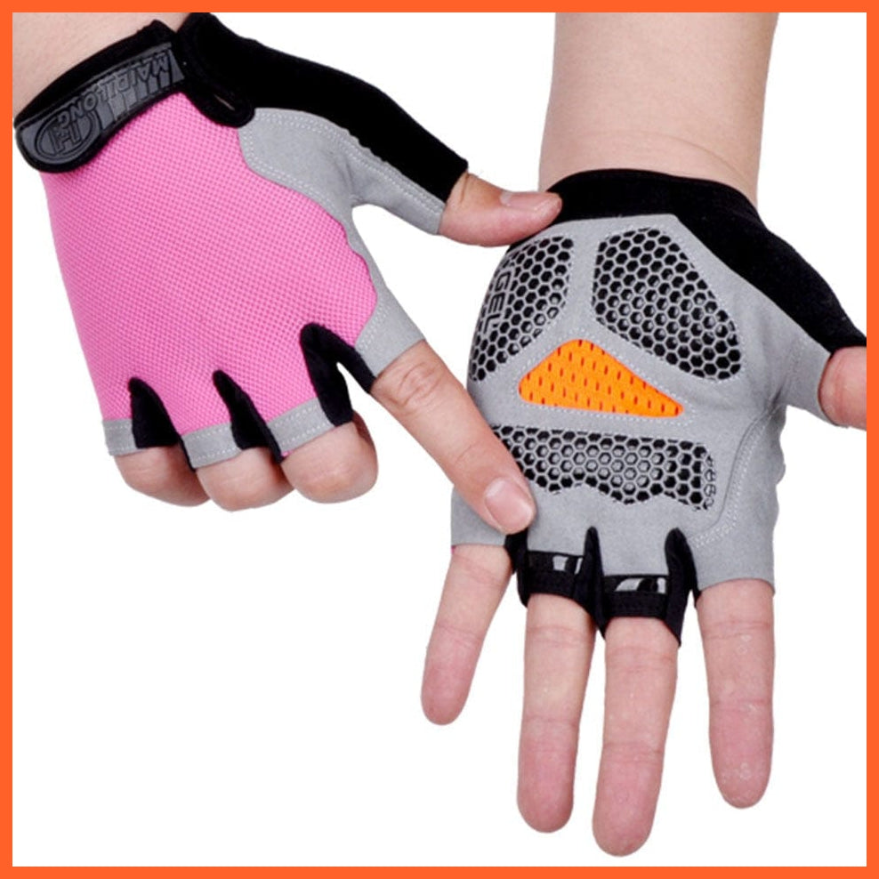 whatagift.com.au Unisex Gloves Type B--Pink / S Cycling Anti-slip Anti-sweat Men Women Half Finger Gloves | Unisex Sports Gloves