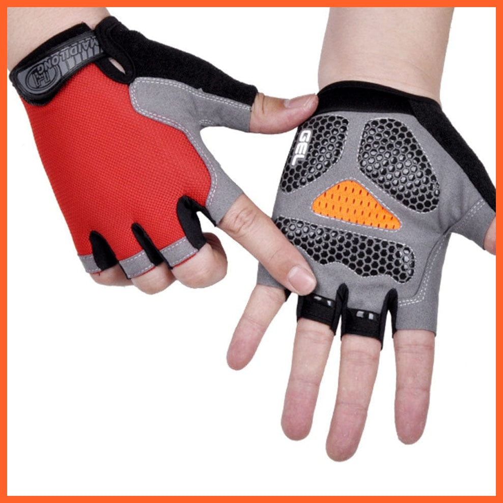 whatagift.com.au Unisex Gloves Type B--Red / S Cycling Anti-slip Anti-sweat Men Women Half Finger Gloves | Unisex Sports Gloves