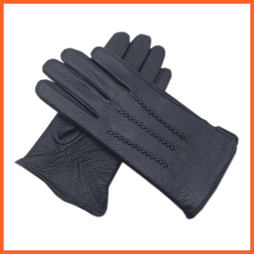 whatagift.com.au Unisex Gloves Winter Deerskin Gloves | New Genuine Wool Lining Machine Warm Driving Gloves