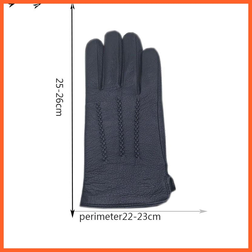 whatagift.com.au Unisex Gloves Winter Deerskin Gloves | New Genuine Wool Lining Machine Warm Driving Gloves