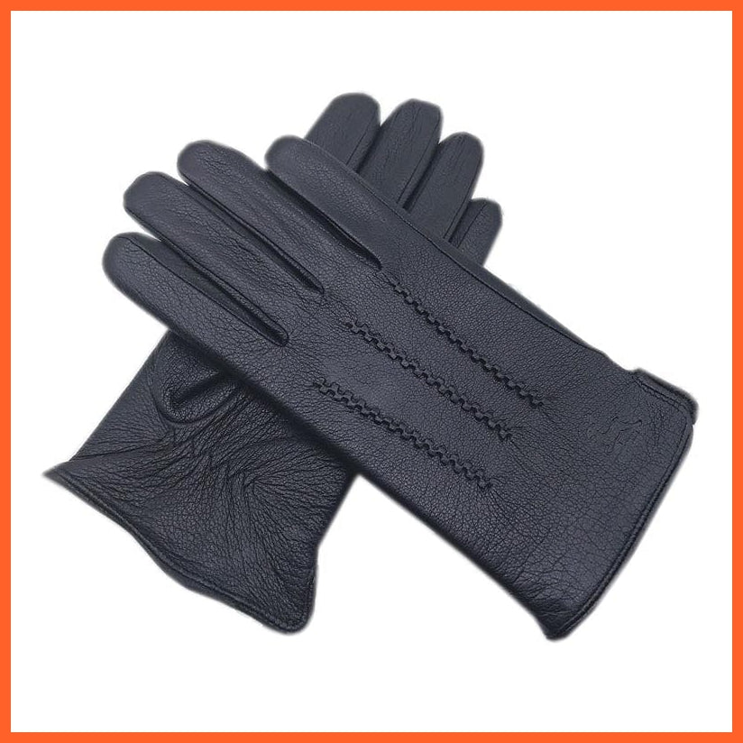 whatagift.com.au Unisex Gloves Winter Deerskin Gloves | New Genuine Wool Lining Machine Warm Driving Gloves