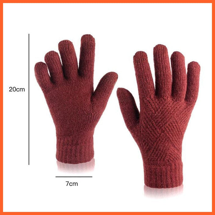 whatagift.com.au Unisex Gloves Winter Knitted Full Finger Gloves | Woolen Touch Screen Cycling Driving Gloves