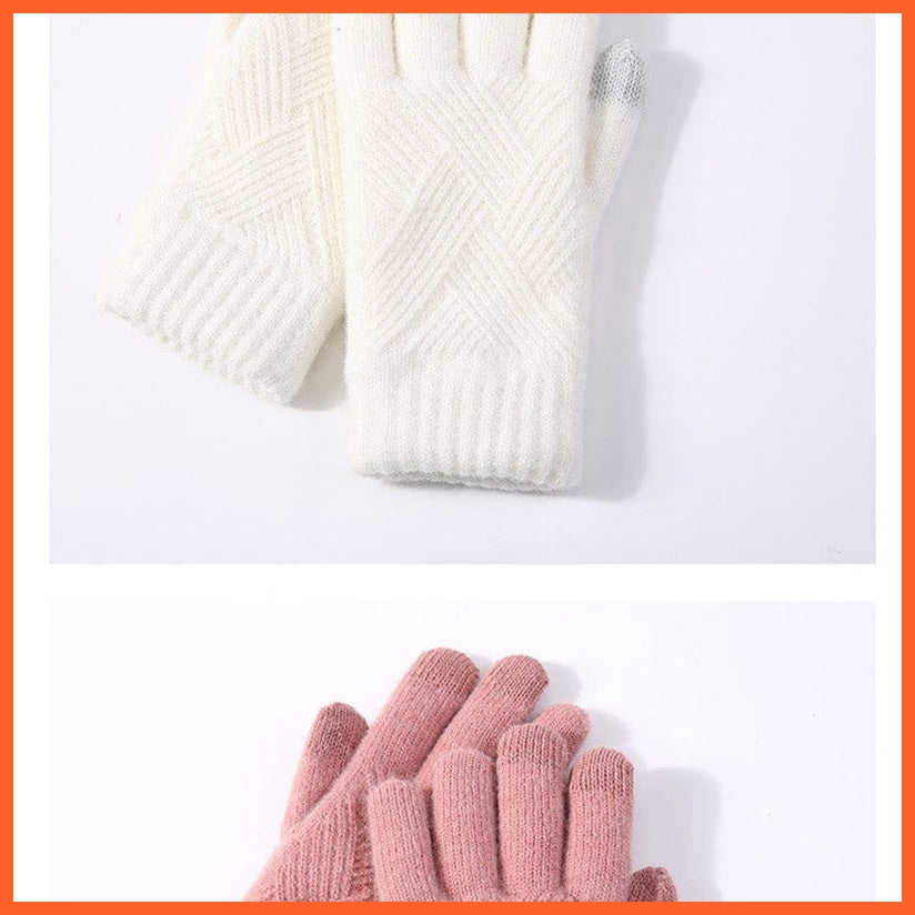 whatagift.com.au Unisex Gloves Winter Knitted Full Finger Gloves | Woolen Touch Screen Cycling Driving Gloves