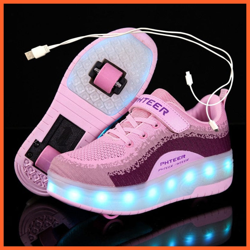 whatagift.com.au USB Charging LED Light Roller Skate Shoes For Children