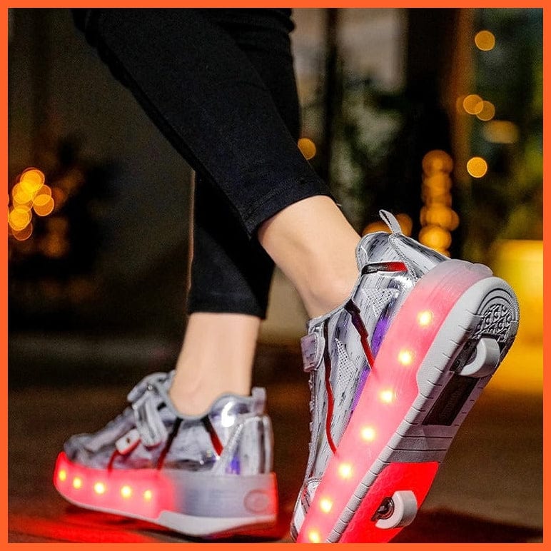 whatagift.com.au Usb Charging Led Light Roller Skate Shoes For Children