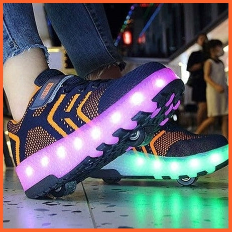 whatagift.com.au Usb Charging Led Light Two Wheels Roller Skate Shoes For Children